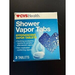 CVS Shower Vapor Tabs Effervescent 3 Tablets eucalyptus menthol camphor Fast Dis